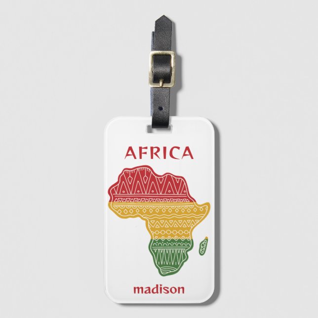 Anpassat namn och Afrika Bagagebricka (Framsida vertikal)