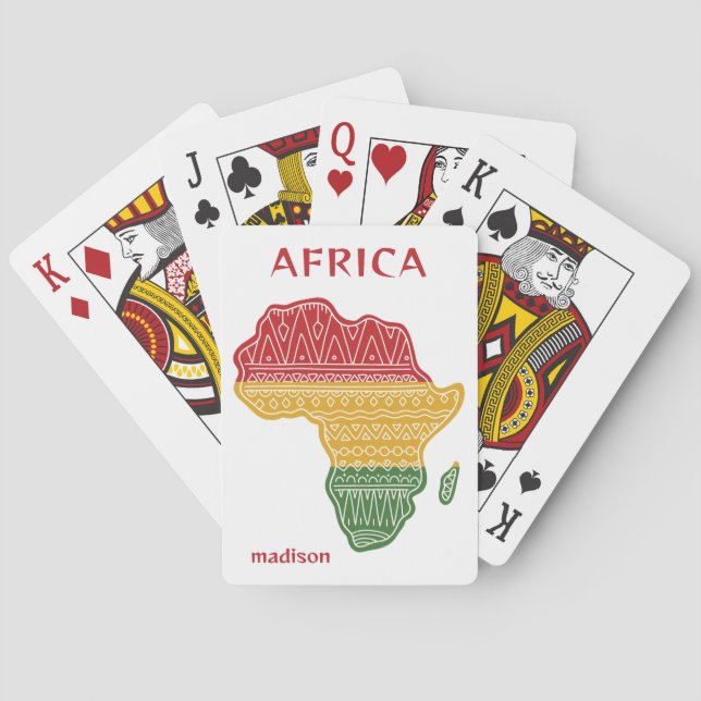 Anpassat namn och Afrika Casinokort (Baksidan)