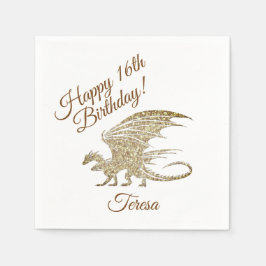 Anpassat namn och ålder Fantastisk Mosaic Dragon B Pappersservett
