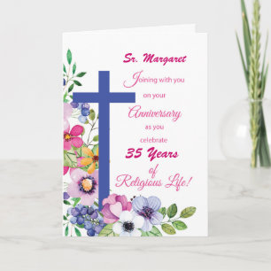 Anpassat namn och år, årsdag Religiösa Life Kort