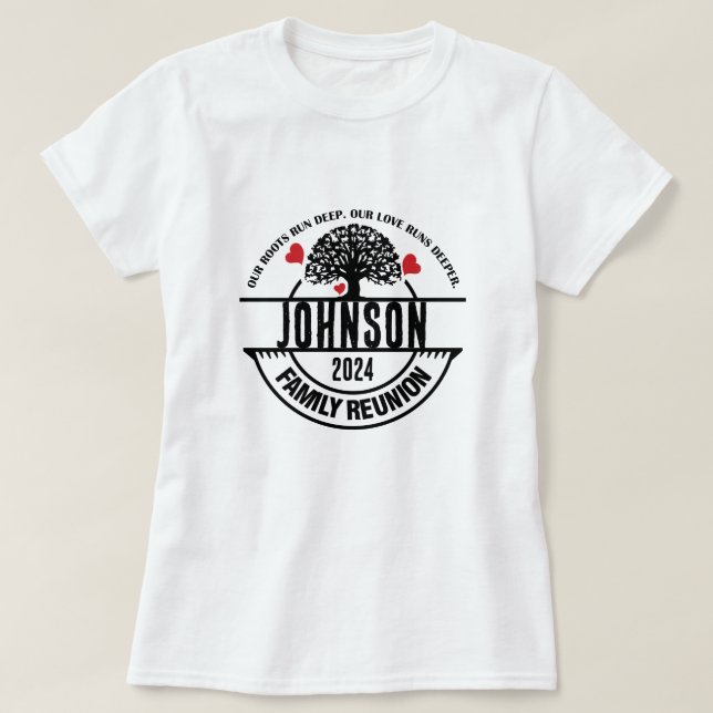 Anpassat namn och Årets familjeåterförening - matc T Shirt (Design framsida)