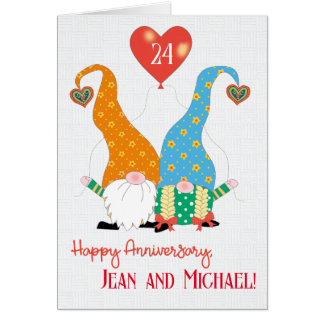 Anpassat namn och årsdag med Gnomes Hälsningskort