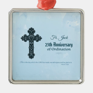 Anpassat namn och årsdag - Ordning, Priest Julgransprydnad Metall