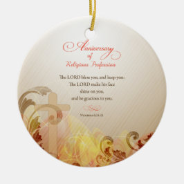 Anpassat namn och årsnummer, 60-årsdag Religiösa Julgransprydnad Keramik