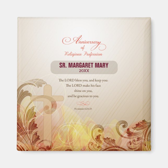 Anpassat namn och årsnummer, 60-årsdag Religiösa Magnet (Framsidan)