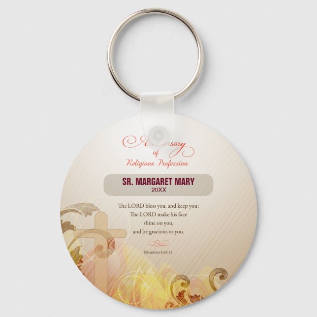 Anpassat namn och årsnummer, 60-årsdag Religiösa Nyckelring (Framsida)