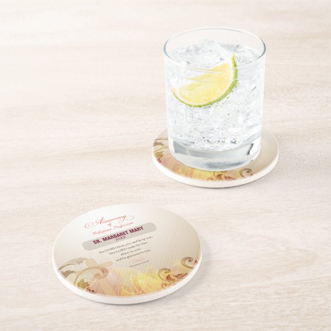 Anpassat namn och årsnummer, 60-årsdag Religiösa Underlägg Sandsten (Sidan)