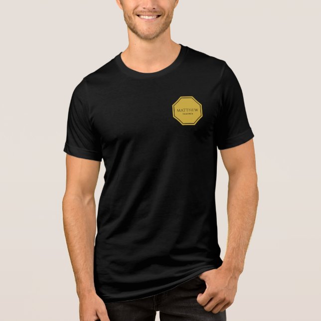Anpassat namn och befattning utskriven i Solid Bla T Shirt (Framsida)