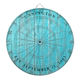 Anpassat namn och Bröllop-datumturkos  Darttavla