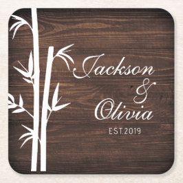 Anpassat namn och datum för modern grund och groom underlägg papper kvadrat