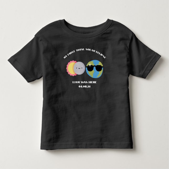 Anpassat namn och datum för Solar Eclipse T Shirt (Framsida)