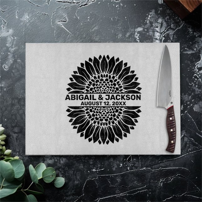 Anpassat namn och datum för solros Bröllop (Skapare uppladdad)