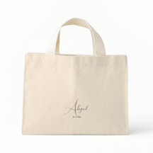 Anpassat Namn och Datum Liten Totebag Unik Gåvaidé
