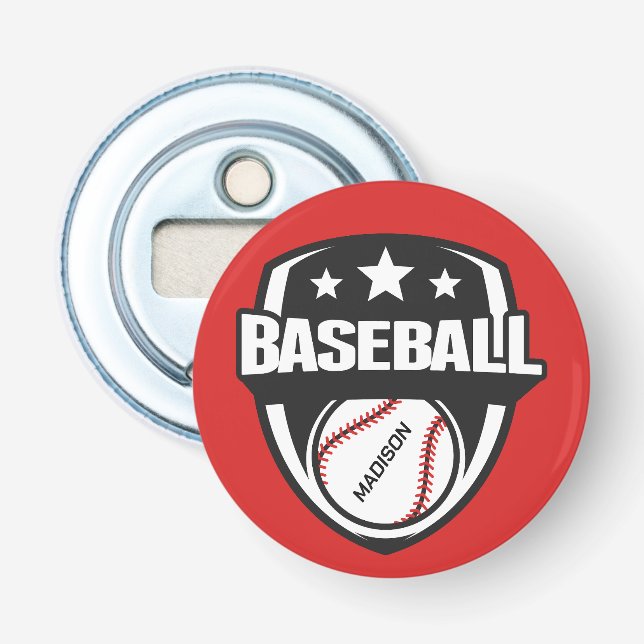 Anpassat namn och Färg baseball Flasköppnare (Framsidan)