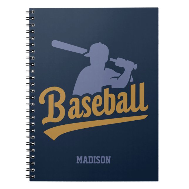 Anpassat namn och Färg Baseball Player Anteckningsbok (Framsidan)