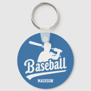 Anpassat namn och Färg Baseball Player Nyckelring