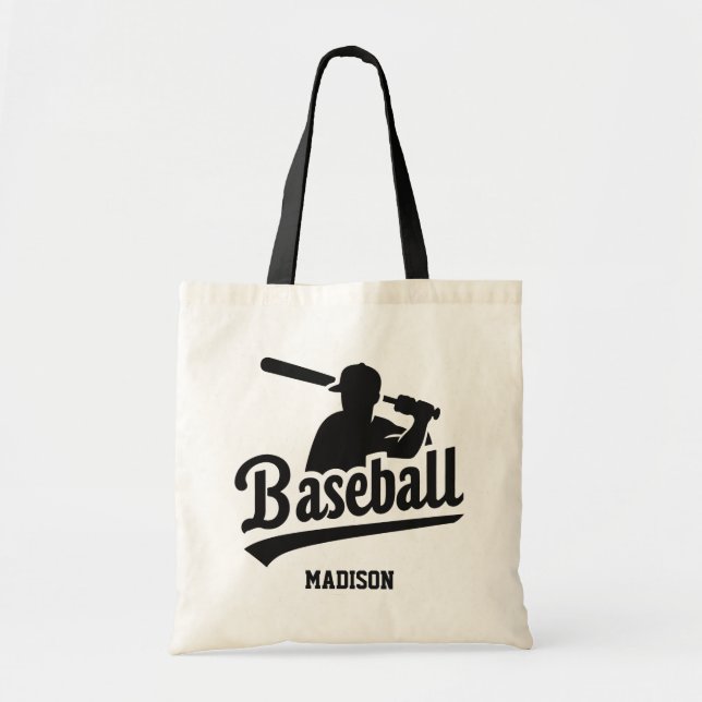 Anpassat namn och Färg Baseball Player Tygkasse (Framsidan)