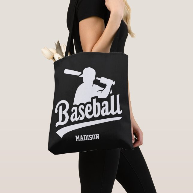 Anpassat namn och Färg Baseball Player Tygkasse (Närbild)