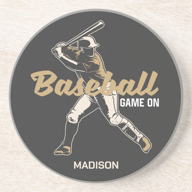 Anpassat namn och Färg Baseball Player Underlägg (Framsidan)