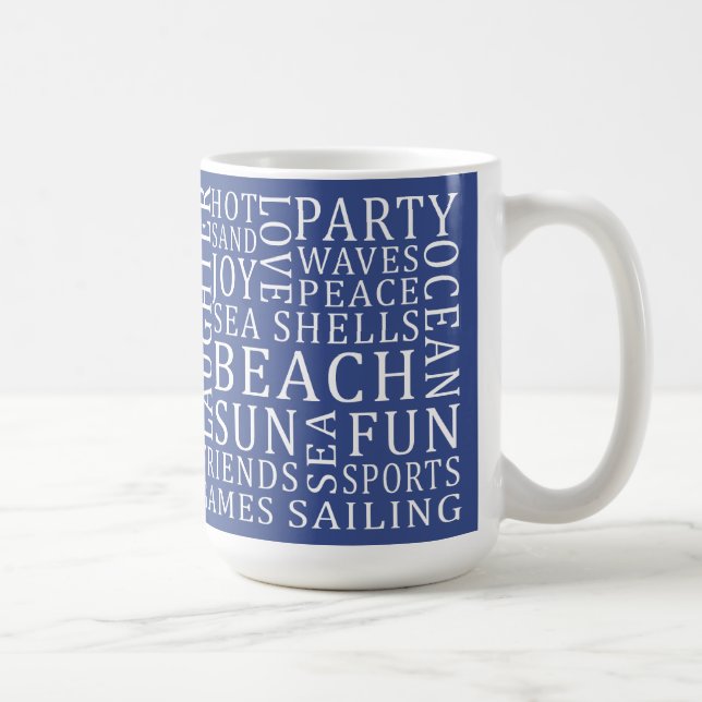 Anpassat namn och Färg Beach House mugg (Höger)