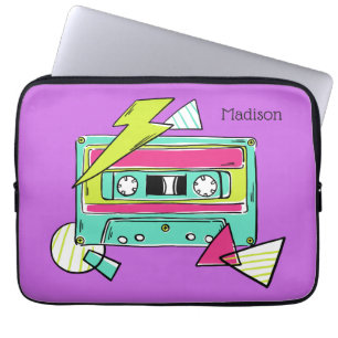 Anpassat namn och färg Casette Tape laptop sleeve