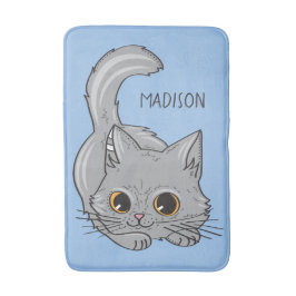 Anpassat namn och färg Cute Kitten bad-mattor Badrumsmatta