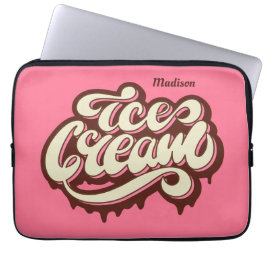 Anpassat namn och färg Ice Cream laptop sleeve