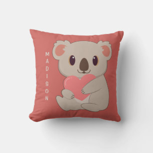 Anpassat namn och Färg Kärlek Koala Kudde