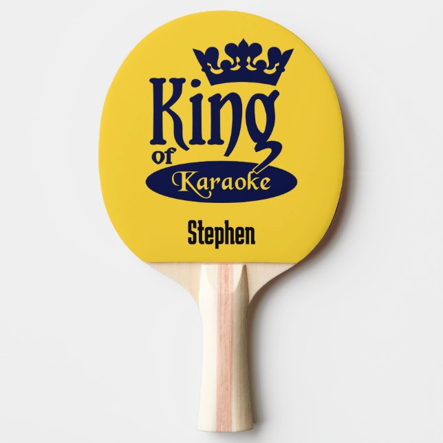 Anpassat namn och Färg Kung i Karaoke Pingisracket (Framsidan)