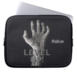 Anpassat namn och färg "Nivå upp!" Zombie sleever Laptop Fodral