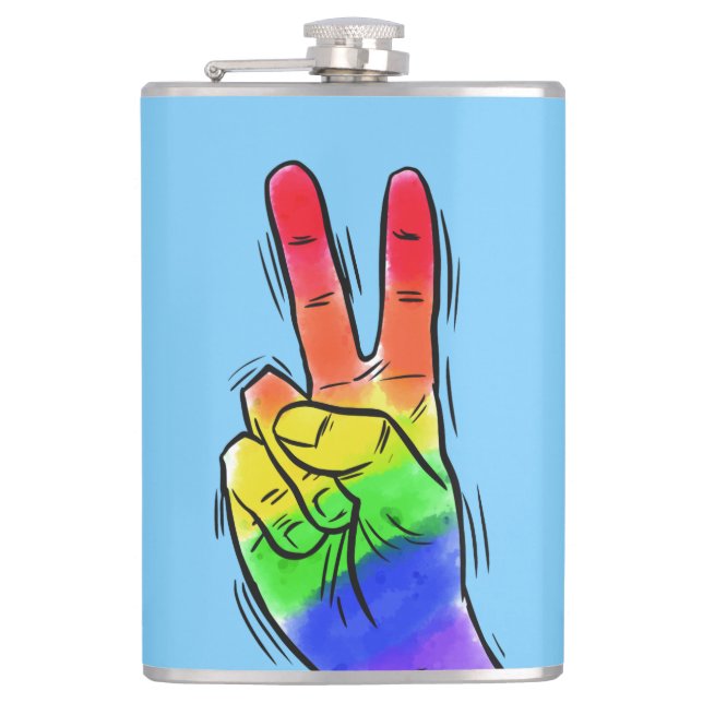 Anpassat namn och färg-regnbågskolv fickplunta (Framsidan)