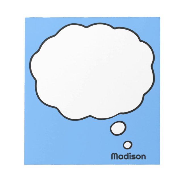 Anpassat namn och Färg-tankbubbla Anteckningsblock (Framsida)