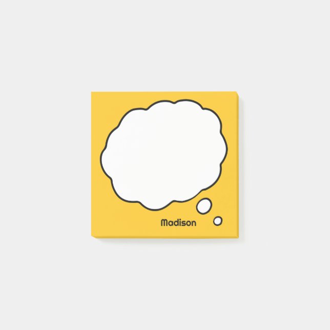 Anpassat namn och Färg-tankbubbla Post-it Block (Framsida)