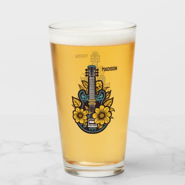 Anpassat namn och Färg Ukulele Glaskopp (Baksida fylld)