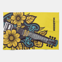 Anpassat namn och Färg Ukulele Kökshandduk