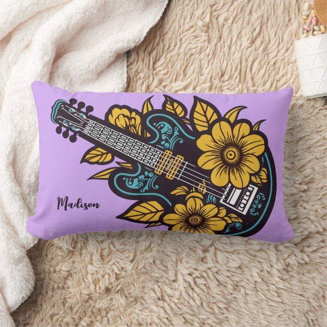 Anpassat namn och Färg Ukulele Lumbarkudde (Filt)