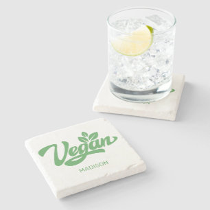 Anpassat namn och Färg Vegan Stenunderlägg
