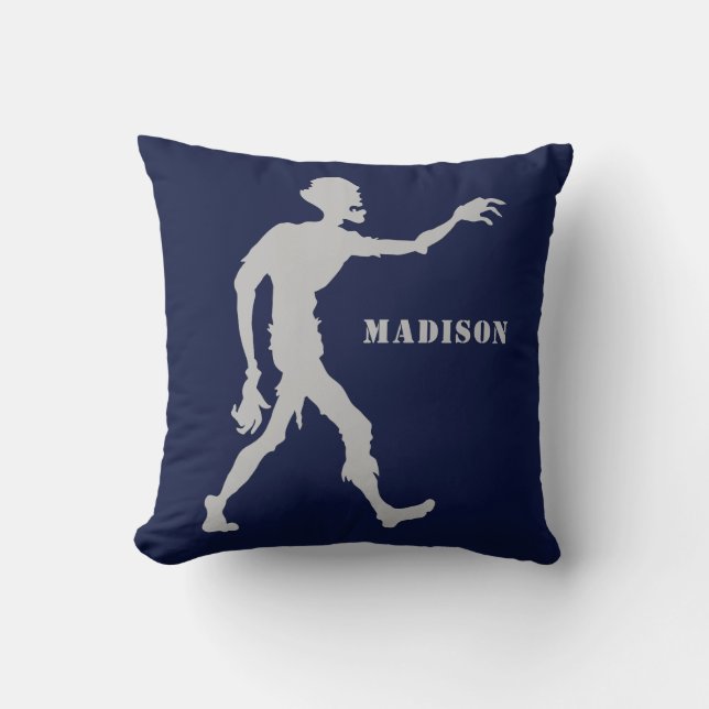 Anpassat namn och färg Zombie dekorativ kudde (Framsida)