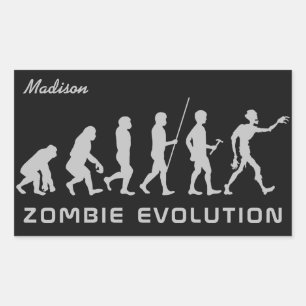 Anpassat namn och färg Zombie Evolution-klistermär Rektangulärt Klistermärke