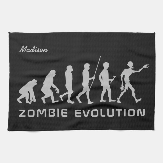 Anpassat namn och färg Zombie Evolution-kökshanddu Kökshandduk (Horisontell)