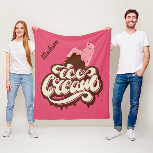 Anpassat namn och filtar för färg Ice Cream (På plats)