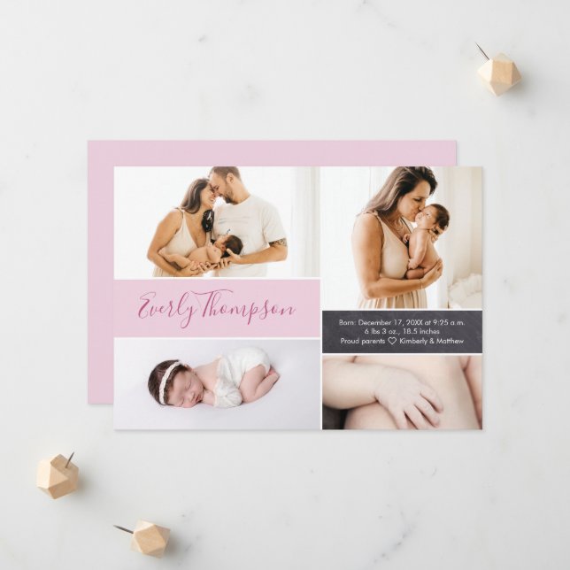 Anpassat namn och flicka-fotokollage för Rosa av c Meddelande (Fram/Back In Situ)