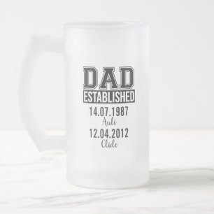 Anpassat namn och födelsedatum för Pappa Frostat Ölglas