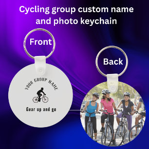 Anpassat namn och foto för cykelgrupp nyckelring