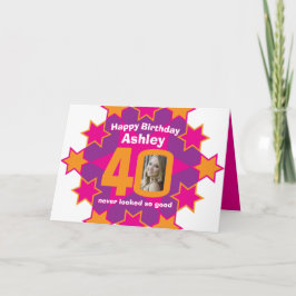 Anpassat namn och foto för Grattis på födelsedagen Kort