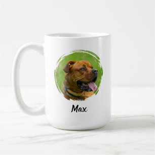 Anpassat namn och foto på husdjur Modern typogra Kaffemugg