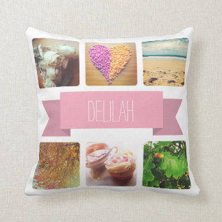 Anpassat namn och fotointstagram kudde