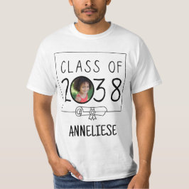 Anpassat namn och fotoklass för 2038 års keepie t shirt