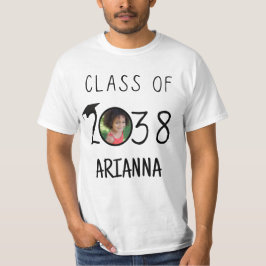 Anpassat namn och fotoklass för 2038 års keepie t shirt