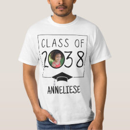 Anpassat namn och fotoklass för 2038 års keepie t shirt